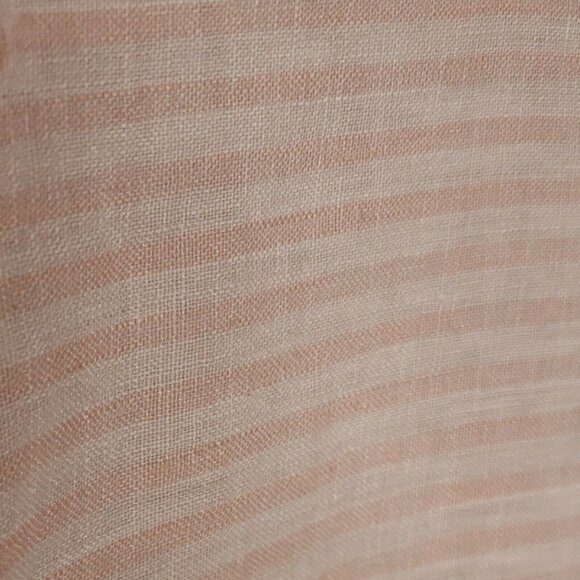 Vince Camuto Womens Linen Pink White Striped Short Sleeve Top Large - Picture 3 of 7